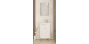Έπιπλο μπάνιου σετ με νιπτήρα και καθρέπτη απλό DROP LITOS 45 cm Λευκό