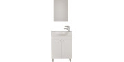Έπιπλο μπάνιου σετ με νιπτήρα και καθρέπτη απλό DROP LITOS 55 cm Λευκό