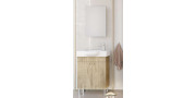 Έπιπλο μπάνιου σετ με νιπτήρα και καθρέπτη απλό DROP LITOS 55 cm PL Wood