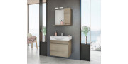 Έπιπλο μπάνιου σετ με νιπτήρα και καθρέπτη με ντουλάπι DROP SENSO 65 cm PL Wood