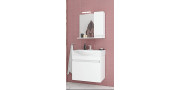 Έπιπλο μπάνιου σετ με νιπτήρα και καθρέπτη με ντουλάπι DROP SENSO 65 cm Λευκό