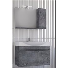 Έπιπλο μπάνιου σετ με νιπτήρα και καθρέπτη με ντουλάπι DROP SENSO 85 cm Granite