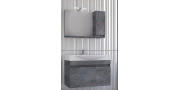 Έπιπλο μπάνιου σετ με νιπτήρα και καθρέπτη με ντουλάπι DROP SENSO 85 cm Granite