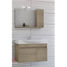 Έπιπλο μπάνιου σετ με νιπτήρα και καθρέπτη με ντουλάπι DROP SENSO 85 cm PL Wood