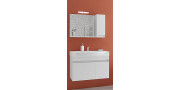 Έπιπλο μπάνιου σετ με νιπτήρα και καθρέπτη με ντουλάπι DROP SENSO 85 cm Λευκό