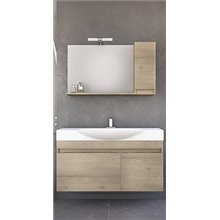 Έπιπλο μπάνιου σετ με νιπτήρα και καθρέπτη με ντουλάπι DROP SENSO 105 cm PL Wood