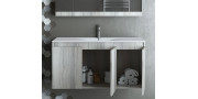 Έπιπλο μπάνιου σετ με νιπτήρα και καθρέπτη με ντουλάπι DROP MAGNOLIA S 100 cm Rock Oak