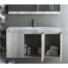 Έπιπλο μπάνιου σετ με νιπτήρα και καθρέπτη με ντουλάπι DROP MAGNOLIA S 90 cm Rock Oak