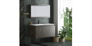 Έπιπλο μπάνιου σετ με νιπτήρα και καθρέπτη με ντουλάπι DROP MAGNOLIA S 100 cm Walnut