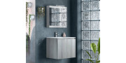 Έπιπλο μπάνιου σετ με νιπτήρα και καθρέπτη με ντουλάπι DROP MAGNOLIA S 75 cm Rock Oak