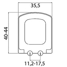 Κάλυμα λεκάνης Duroplast ELVIT 0403 Soft Close ΤΕΤΡΑΓΩΝΟ (40-44) x 35,5 cm