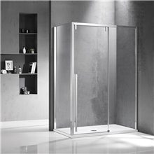 Καμπίνα ντουζιέρας ορθογώνια μονή ανοιγόμενη πόρτα KARAG SANTORINI 500 & NR 10 70x120x200 cm με διάφανο κρύσταλλο 8 mm 