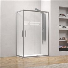 Καμπίνα ντουζιέρας τετράγωνη διπλή συρόμενη πόρτα KARAG EFE 100 80x80x190 cm με διάφανο κρύσταλλο 5 mm 