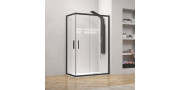 Καμπίνα ντουζιέρας μαύρη ορθογώνια διπλή συρόμενη πόρτα KARAG EFE 100 70x90x190 cm με διάφανο κρύσταλλο 5 mm 