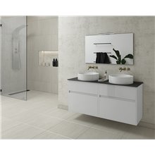 Έπιπλο μπάνιου σετ με νιπτήρες και καθρέπτη DROP Instinct 125 White Top-1