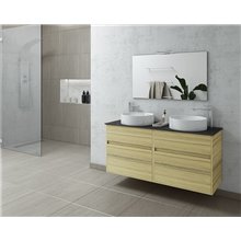 Έπιπλο μπάνιου σετ με νιπτήρες και καθρέπτη DROP Instinct 125 Natural Oak Top-1
