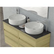 Έπιπλο μπάνιου σετ με νιπτήρες και καθρέπτη DROP Instinct 125 Natural Oak Top-1