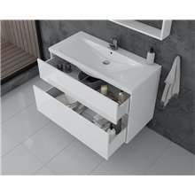 Έπιπλο μπάνιου σετ με νιπτήρα και καθρέπτη με ντουλάπι DROP Instinct 100 White