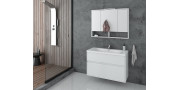 Έπιπλο μπάνιου σετ με νιπτήρα και καθρέπτη με ντουλάπι DROP Instinct 100 White