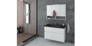 Έπιπλο μπάνιου σετ με νιπτήρα και καθρέπτη με ντουλάπι DROP Instinct 100 White BL