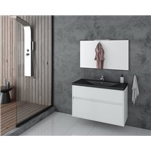 Έπιπλο μπάνιου σετ με νιπτήρα και καθρέπτη απλό DROP Instinct 100 White BL-1