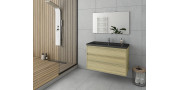 Έπιπλο μπάνιου σετ με νιπτήρα και καθρέπτη απλό DROP Instinct 100 Natural Oak BL-1