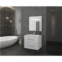 Έπιπλο μπάνιου σετ με νιπτήρες και καθρέπτη led DROP Torino 60 White-2