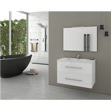 Έπιπλο μπάνιου σετ με νιπτήρες και καθρέπτη απλό DROP Torino 75 White-1