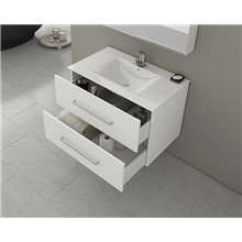 Έπιπλο μπάνιου σετ με νιπτήρες και καθρέπτη απλό DROP Torino 75 White-1