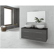 Έπιπλο μπάνιου σετ με νιπτήρες και καθρέπτη απλό DROP Torino 120 Anthracite Top-1.2