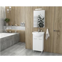 Έπιπλο μπάνιου σετ με νιπτήρα και καθρέπτη με ντουλάπι DROP Ritmo 45 White