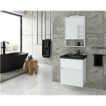 Έπιπλο μπάνιου σετ με νιπτήρα και καθρέπτη με ντουλάπι DROP Instinct 55 White-BL