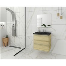 Έπιπλο μπάνιου σετ με νιπτήρα και καθρέπτη απλό DROP Instinct 65 Natural Oak BL-1