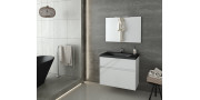 Έπιπλο μπάνιου σετ με νιπτήρα και καθρέπτη απλό DROP Instinct 80 White BL-1
