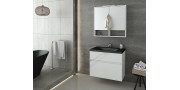 Έπιπλο μπάνιου σετ με νιπτήρα και καθρέπτη με ντουλάπι DROP Instinct 80 White BL