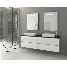 Έπιπλο μπάνιου σετ με νιπτήρα και καθρέπτη led DROP LUXUS 160 Λευκό