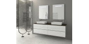 Έπιπλο μπάνιου σετ με νιπτήρα και καθρέπτη led DROP LUXUS 160 Λευκό