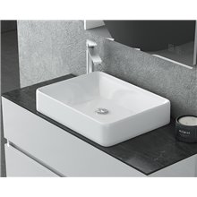 Έπιπλο μπάνιου σετ με νιπτήρα και καθρέπτη led DROP LUXUS 100 White Top-2