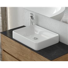 Έπιπλο μπάνιου σετ με νιπτήρα και καθρέπτη απλό DROP LUXUS 100 PL Wood Top-1