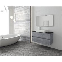 Έπιπλο μπάνιου σετ με νιπτήρα και καθρέπτη απλό DROP LUXUS 100 Granite Top-1