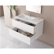 Έπιπλο μπάνιου σετ με νιπτήρα και καθρέπτη απλό DROP LUXUS 85 White-1