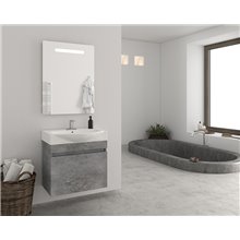 Έπιπλο μπάνιου σετ με νιπτήρα και καθρέπτη led DROP SENSO 65 Granite-2