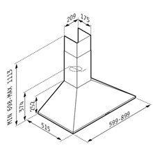 Απορροφητήρας - Επιτοίχια καμινάδα τετράγωνη PYRAMIS PLUS 60 cm Inox 065038001