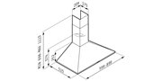 Απορροφητήρας - Επιτοίχια καμινάδα τετράγωνη PYRAMIS PLUS 90 cm Inox 065037901