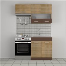 Κουζίνα Alina Σετ 2. 2 (Με δυνατότητα επέκτασης), Σονόμα-Μόκκα, Σετ 3 κουτιών για κουζίνα, 140 cm πάνω 80 cm κάτω SO-ALINASET2.2