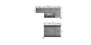 Κουζίνα Alina set 3 (Με δυνατότητα επέκτασης), Σονόμα-Μόκκα, Σετ 5 κουτιών για κουζίνα, 180 cm πάνω 120 cm κάτω SO-ALINASET3