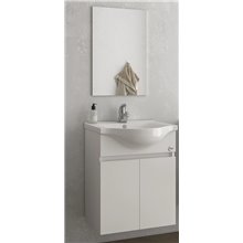 Έπιπλο μπάνιου σετ με νιπτήρα και καθρέπτη απλό DROP FIORE 55 White
