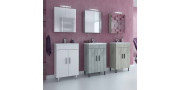 Έπιπλο μπάνιου σετ με νιπτήρα και καθρέπτη με ντουλάπι DROP ROMA 50 cm BEIGE